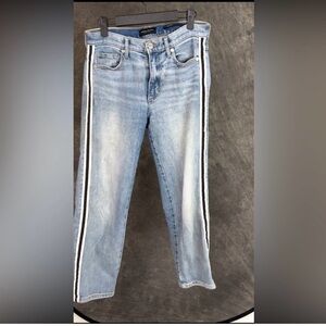 Banana Republic Mid-Rise Straight Leg Jeans Side Stripe Size Medium 26